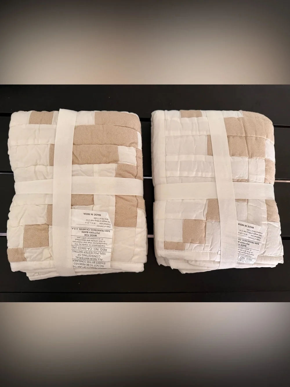 Pottery Barn set of 2 Shimmer Snowflake King size shams